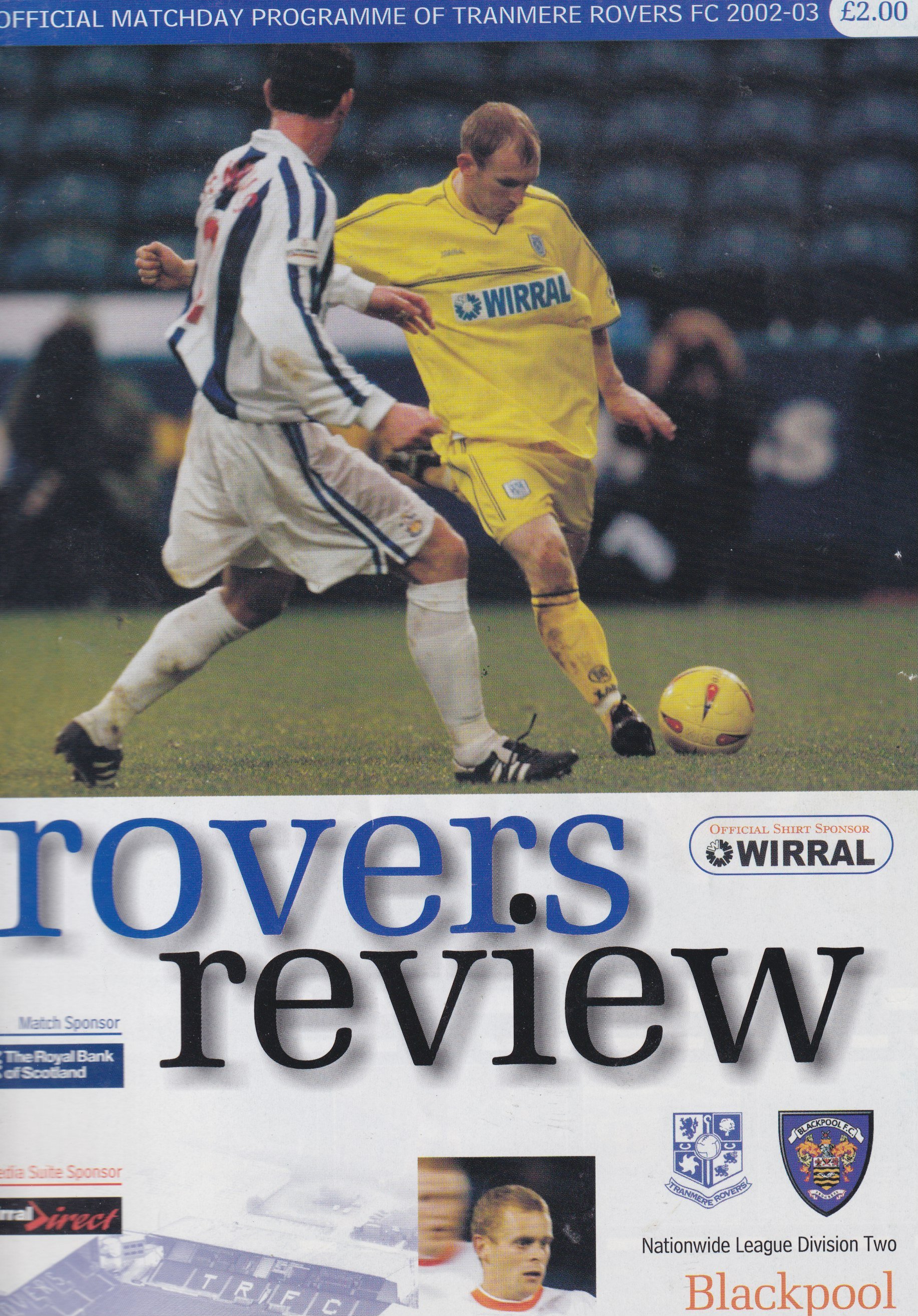 Tranmere Rovers v Blackpool match programme